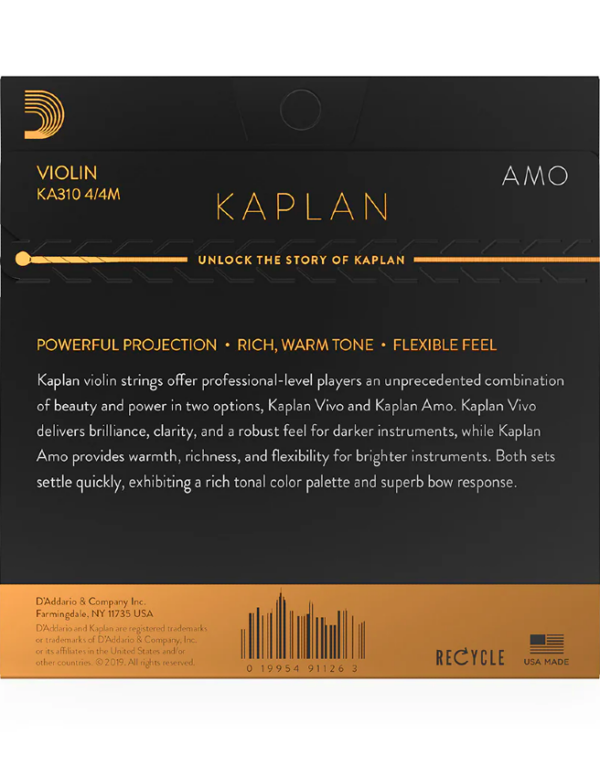 D'Addario KA310 Kaplan Amo Violin String Set - 4/4 Scale - Image 2