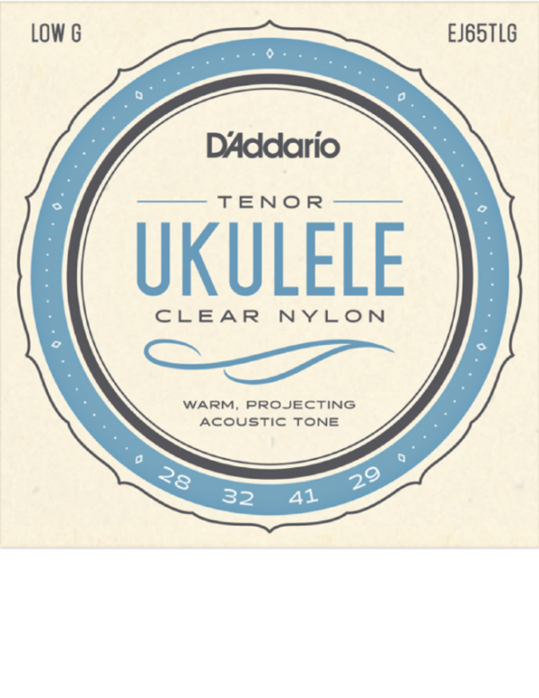 D'Addario EJ65TLG TENOR Ukulele Strings, Clear Nylon