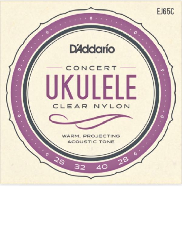 D'Addario EJ65C Concert Ukulele Strings, Clear Nylon