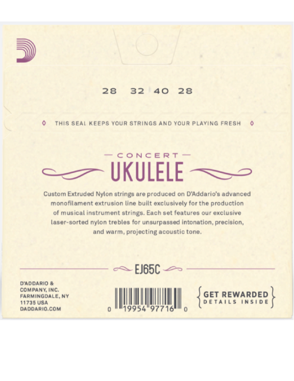 D'Addario EJ65C Concert Ukulele Strings, Clear Nylon - Image 2